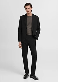 Stretch fabric super slim-fit suit trousers