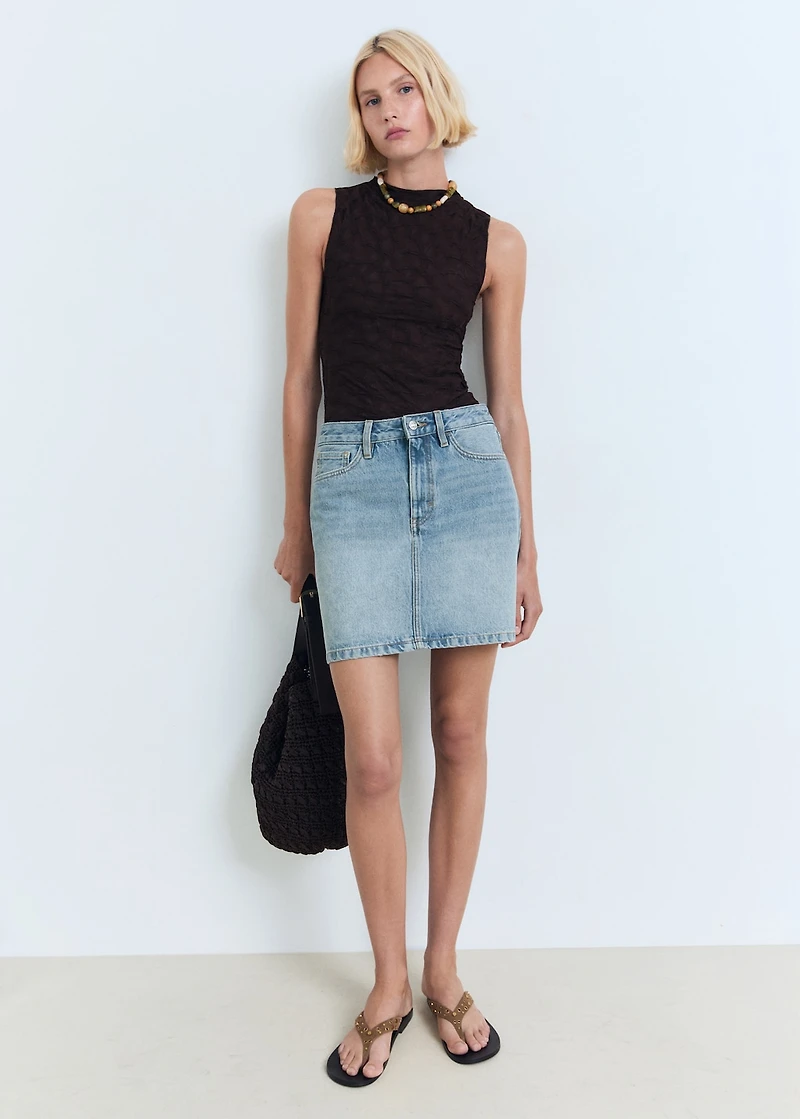 Short denim skirt