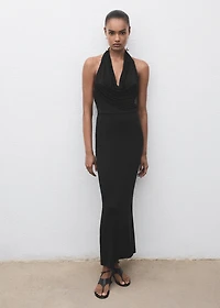 Draped open-back dress