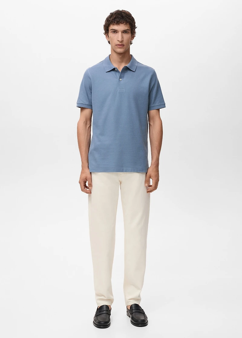 Regular-fit cotton piqué polo shirt