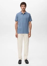 Regular-fit cotton piqué polo shirt