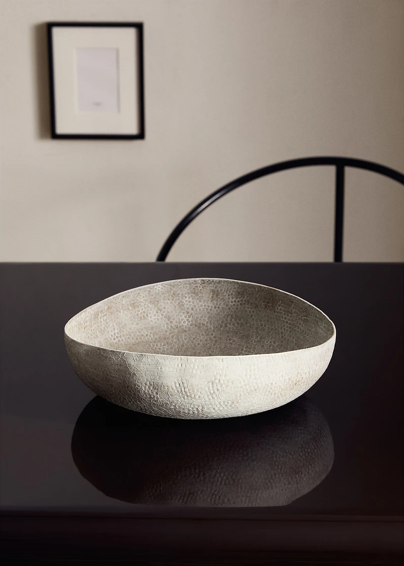 Large textured metal decorative bowl