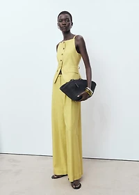 Striped straight suit trousers