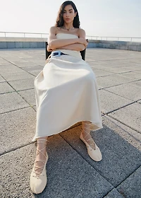 Leather ballet flats with crossed straps