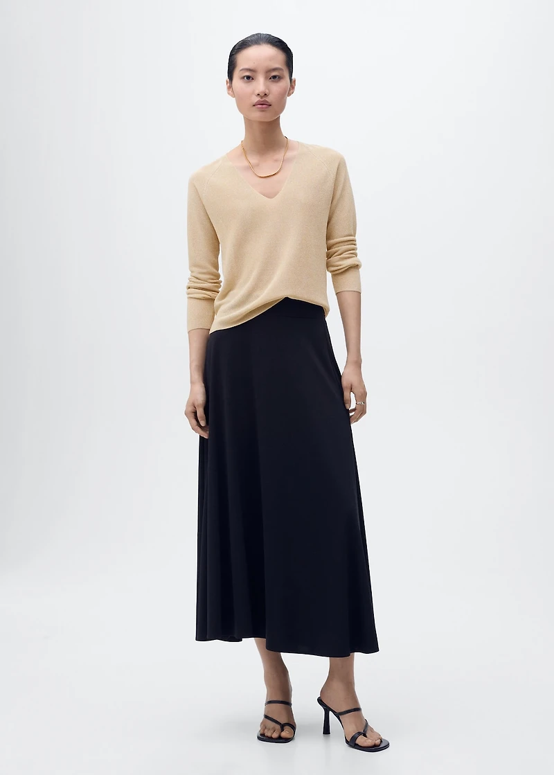 V-neck lurex sweater