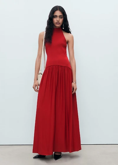 Halter-neck knitted dress