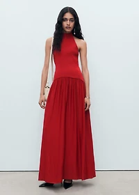 Halter-neck knitted dress