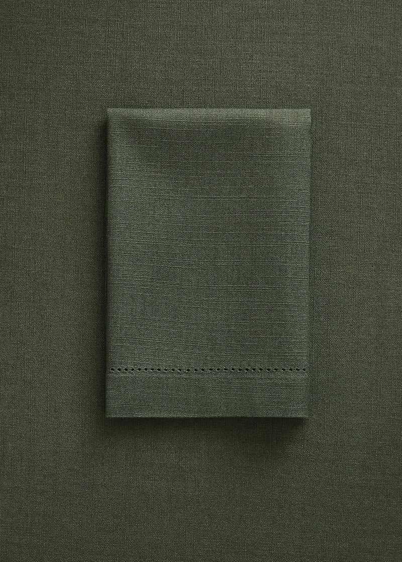 Cotton napkin with hemstitch