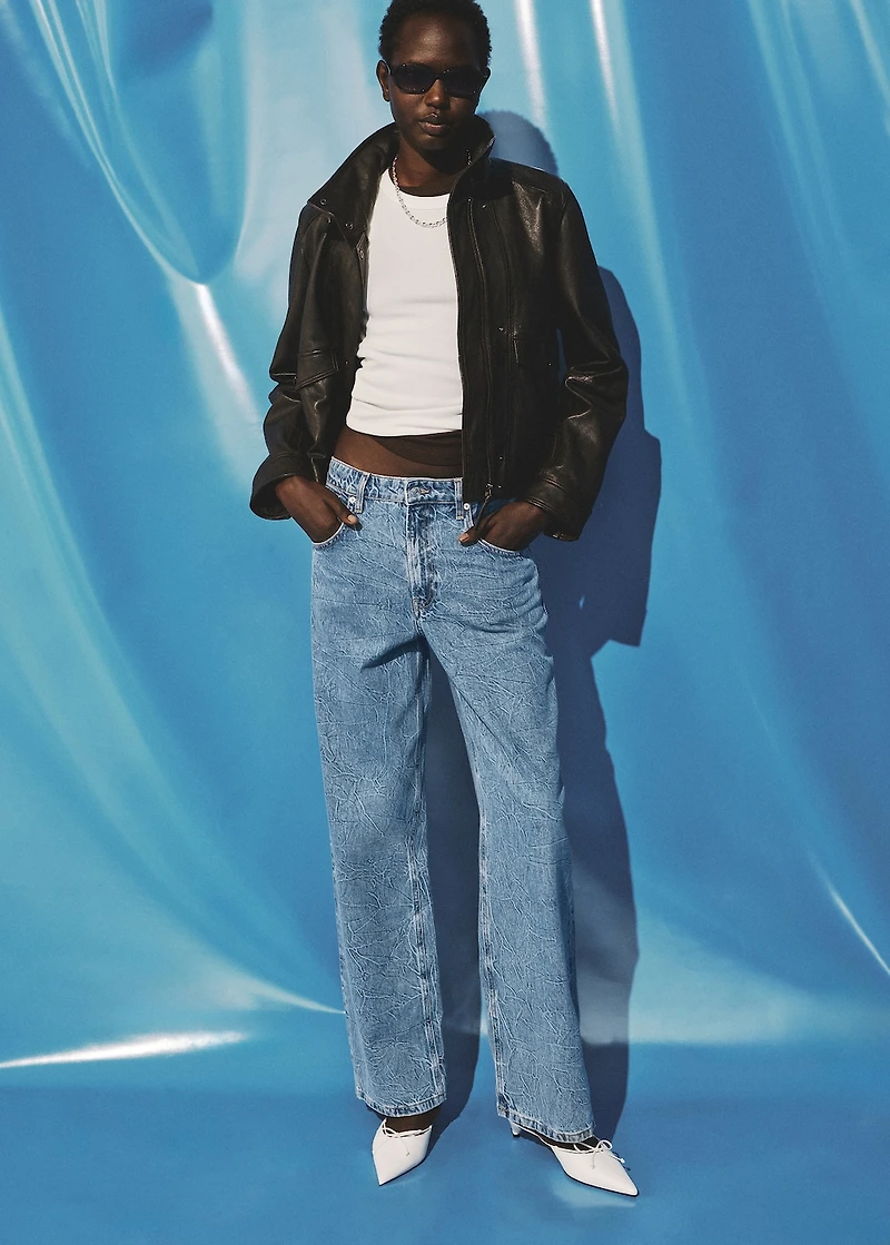 Straight-fit jeans with a creased effect