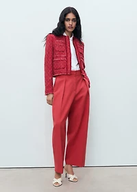 Tweed jacket with frayed ends