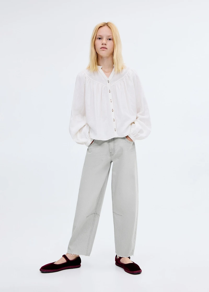 Mid-rise balloon jeans