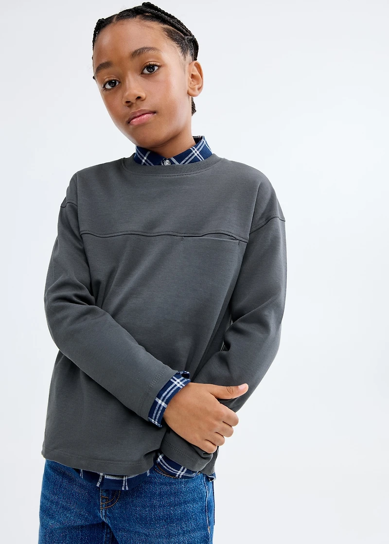 T-shirt with pocket and seam detail