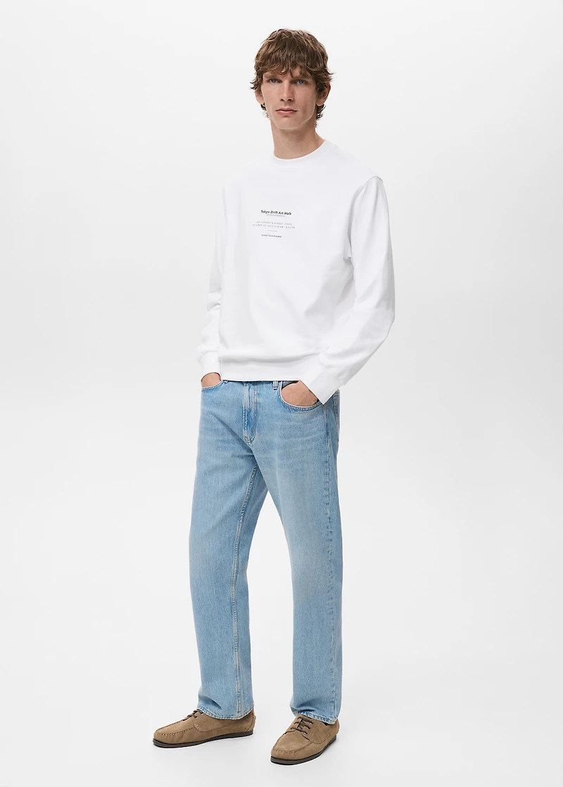 100% cotton sweatshirt text