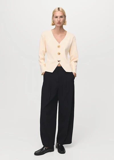 Knitted jacket with jewel buttons