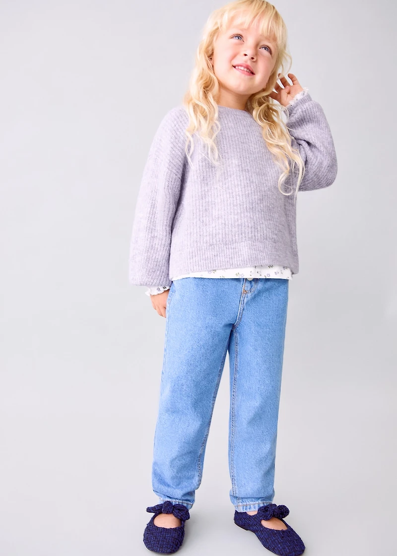 Knitted ribbed sweater