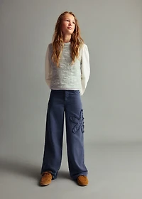 Floral-embroidered vest