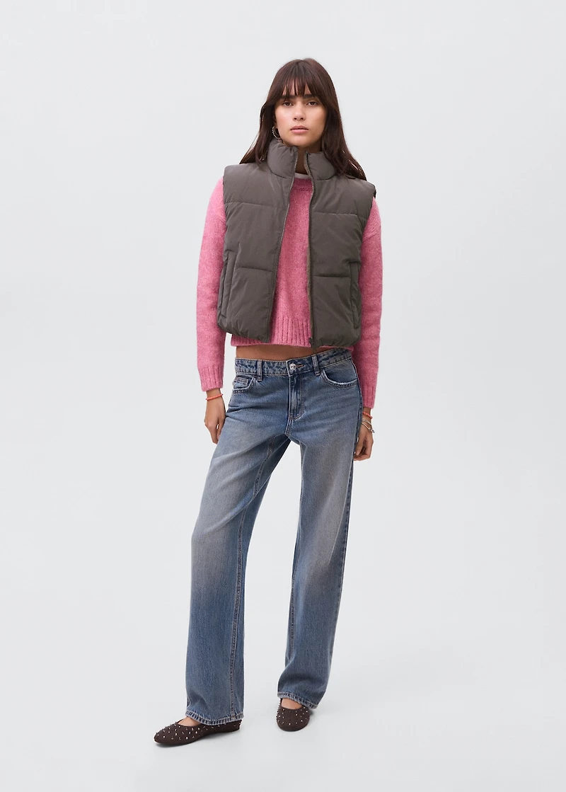 Cropped quilted vest