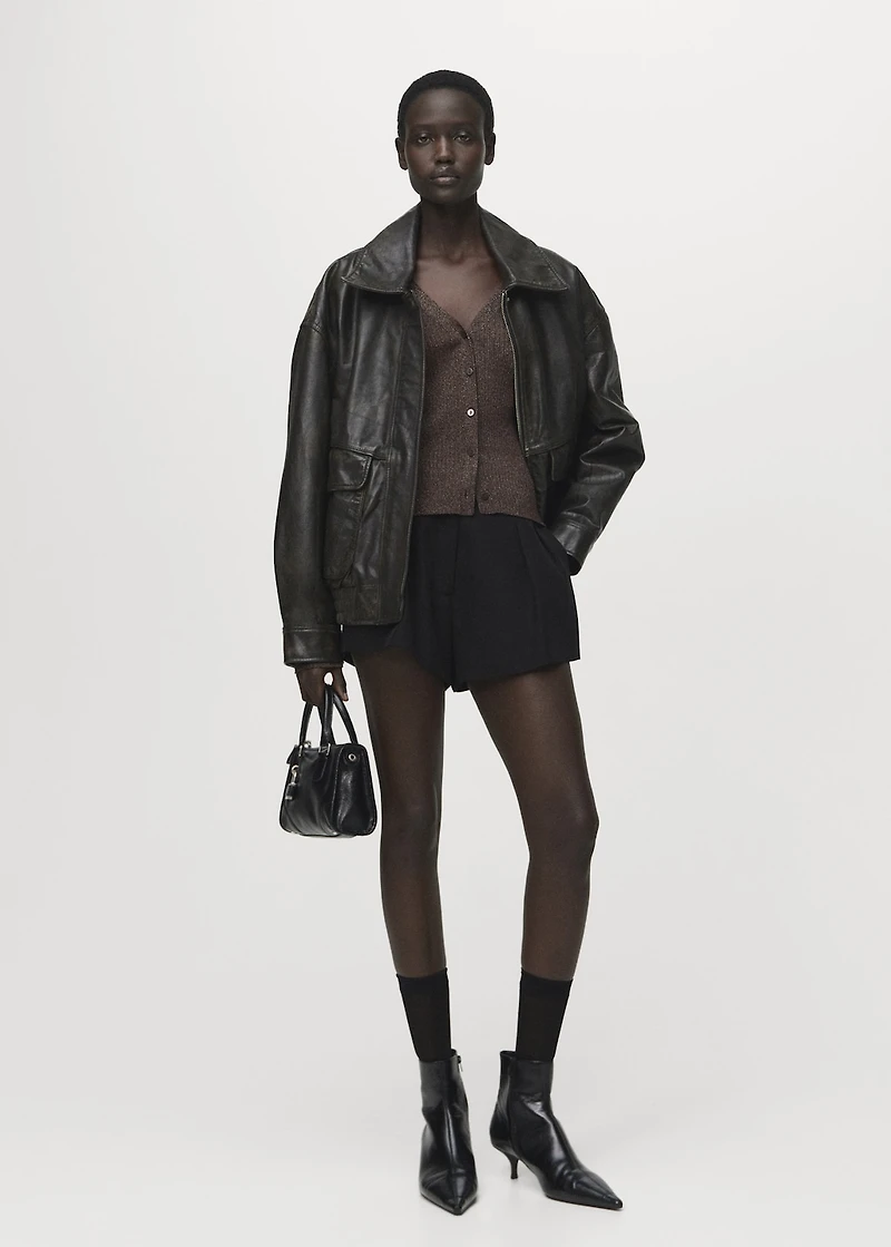 Ribbed knitted cardigan