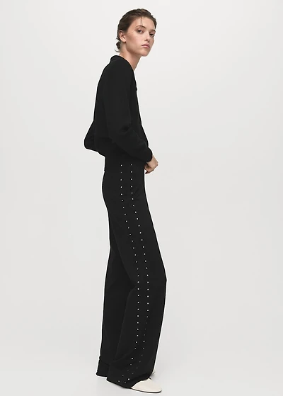 Straight leggings with rhinestones