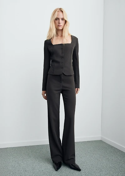 Tailored cropped suit blazer