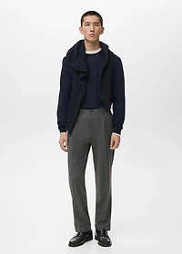 Regular-fit pleated flannel pants