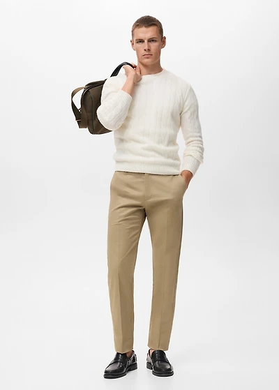 Regular-fit cotton pants