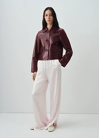 100% leather jacket with buttons