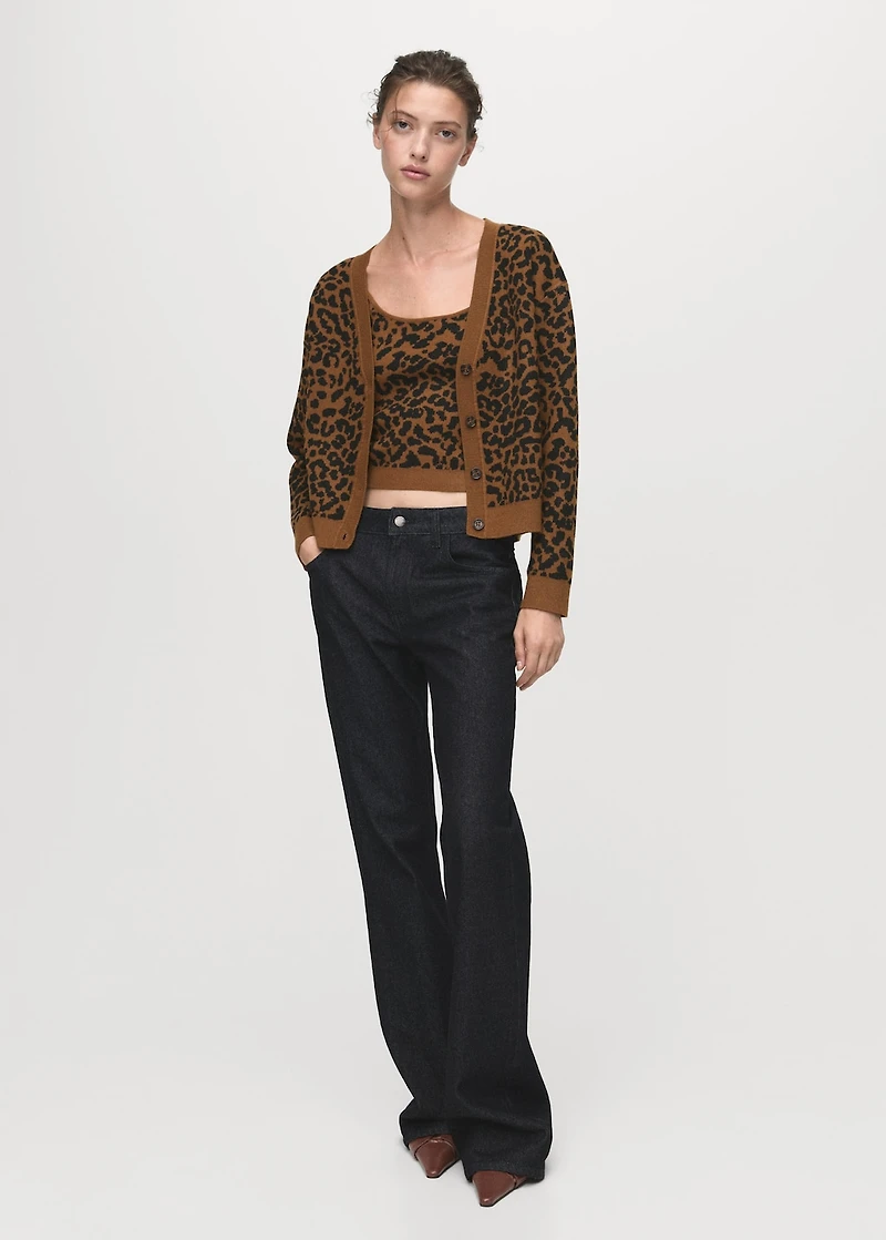 Leopard knit cardigan