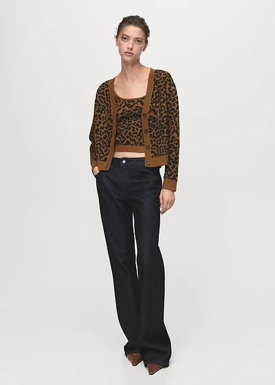 Leopard knit cardigan