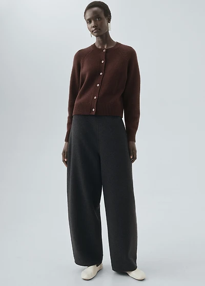 Chunky knit wool-blend cardigan