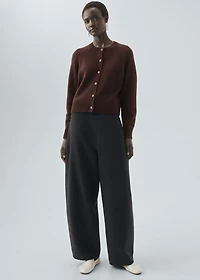 Chunky knit wool-blend cardigan