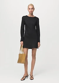 Linen dress with back opening