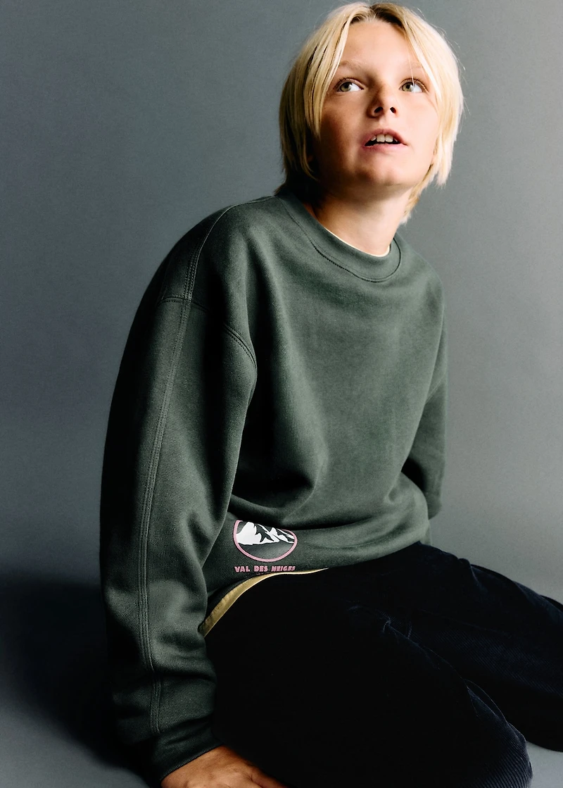 Printed cotton sweatshirt