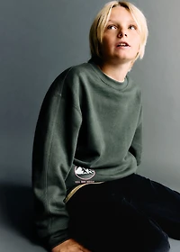 Printed cotton sweatshirt