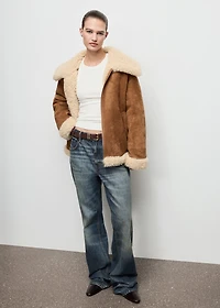 Shearling and suede-effect jacket
