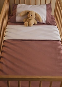 Yarn-dyed gingham-check children's duvet cover for cot