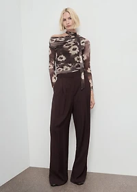 Floral-print t-shirt with scarf