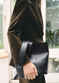 Leather bucket bag