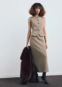 Fitted suit waistcoat