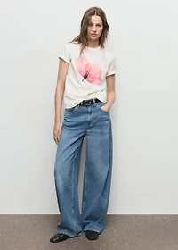 Floral-print cotton t-shirt