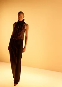 Lace top with ruff collar