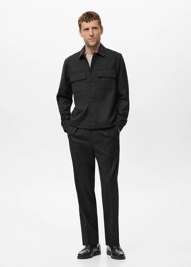 Flannel overshirt with pockets