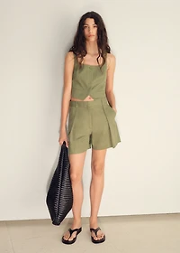 Linen-blend suit vest