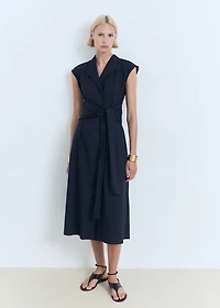 Knot detail shirt dress