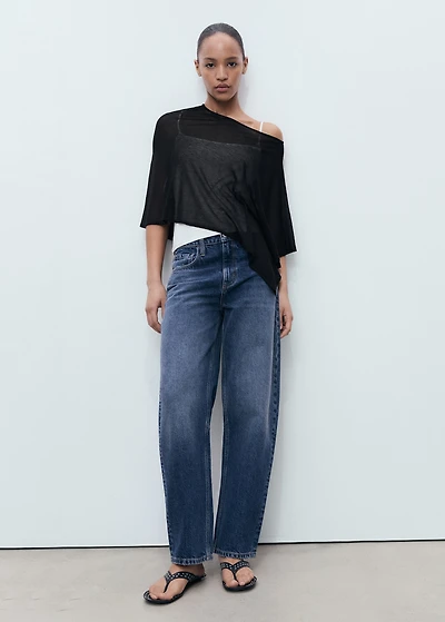 Asymmetrical knitted cape