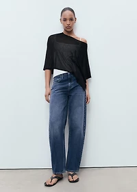 Asymmetrical knitted cape