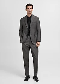 Slim-fit cotton poplin suit shirt