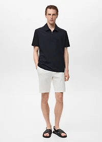 Zip neck polo shirt
