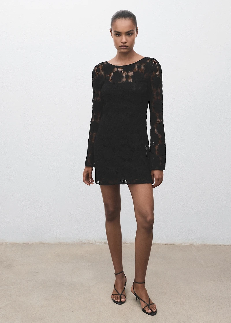 Crochet dress with back neckline