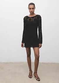 Crochet dress with back neckline